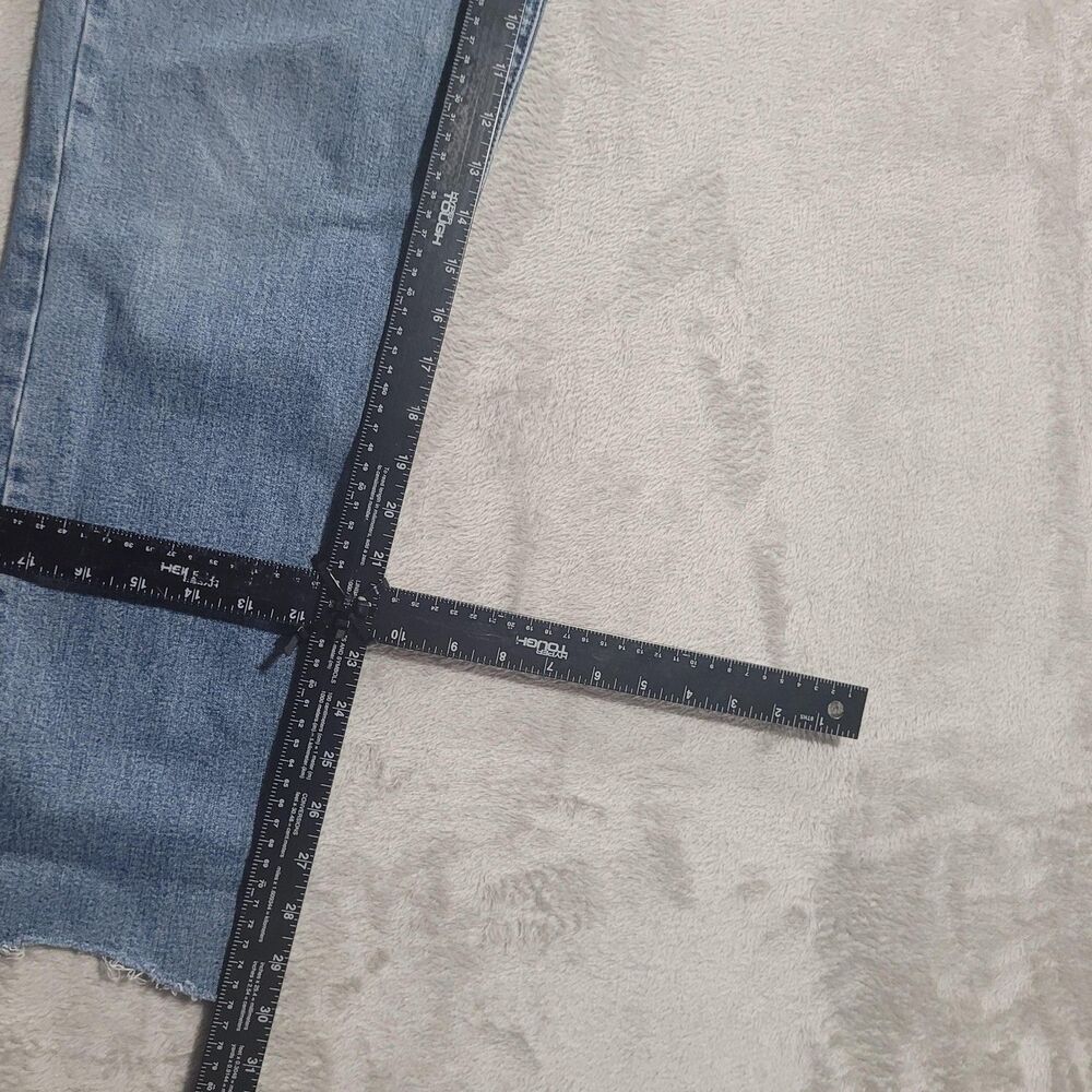 Lauren Ralph Lauren Straight Jeans Womens 14 Blue Light Wash Raw Hem Stretch - Picture 7 of 12